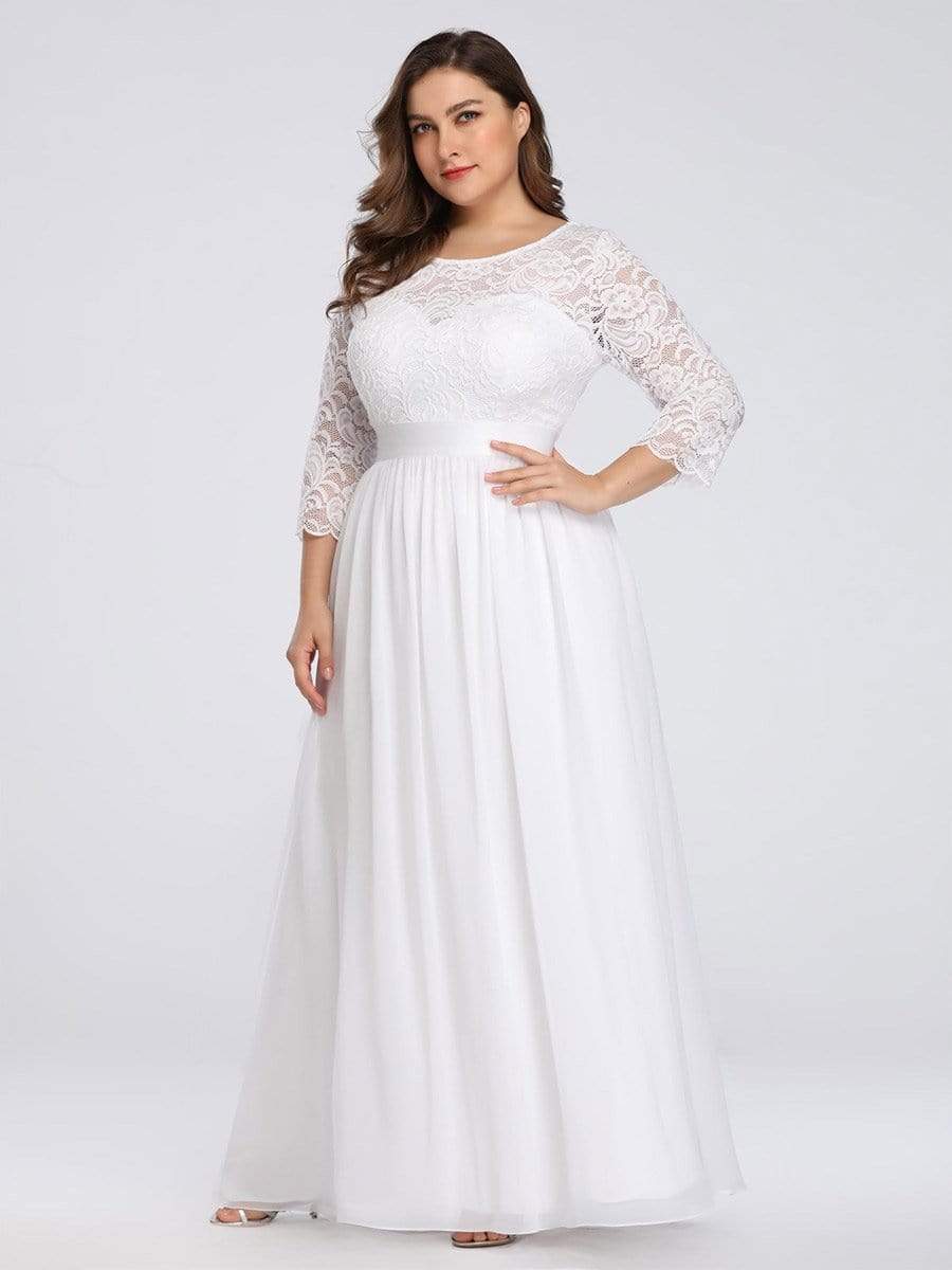 Plus Size Long Lace Formal Evening Gowns - Ever-Pretty US