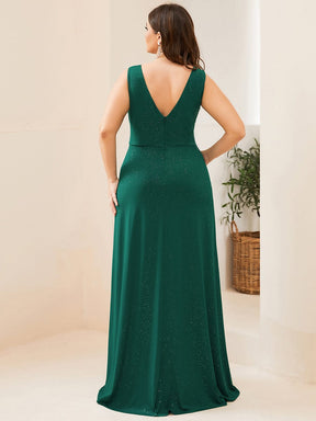 Custom Size Glittery Side Split Deep V-Neck Evening Dress