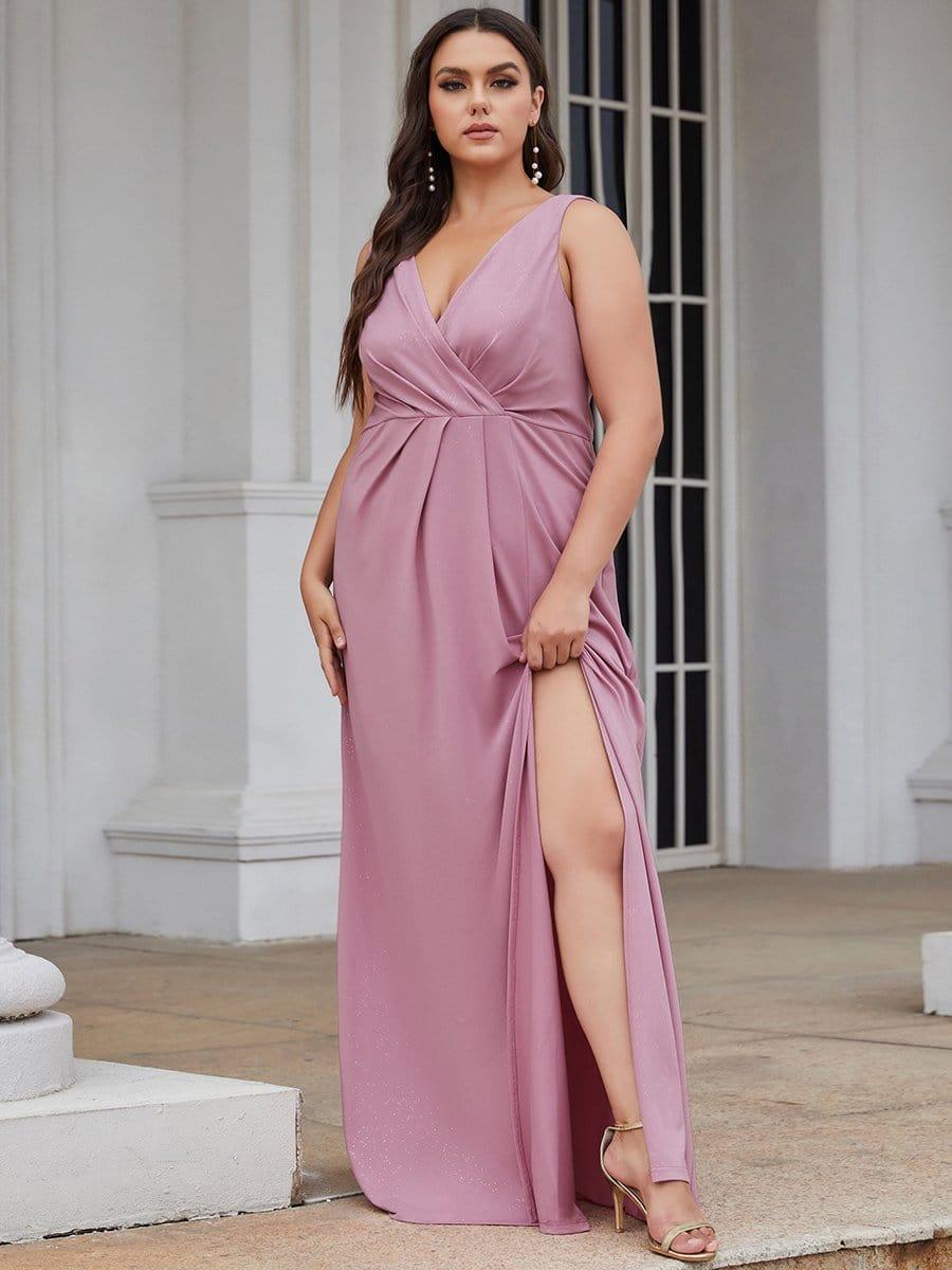 Plus Size Macys Long Pink Dress Plus Size Shimmery V Neck Side Split Maxi Formal Evening Dress Plus Size Macys Long Pink Dress Plus Size Shimmery V Neck Side Split Maxi Formal Evening Dress