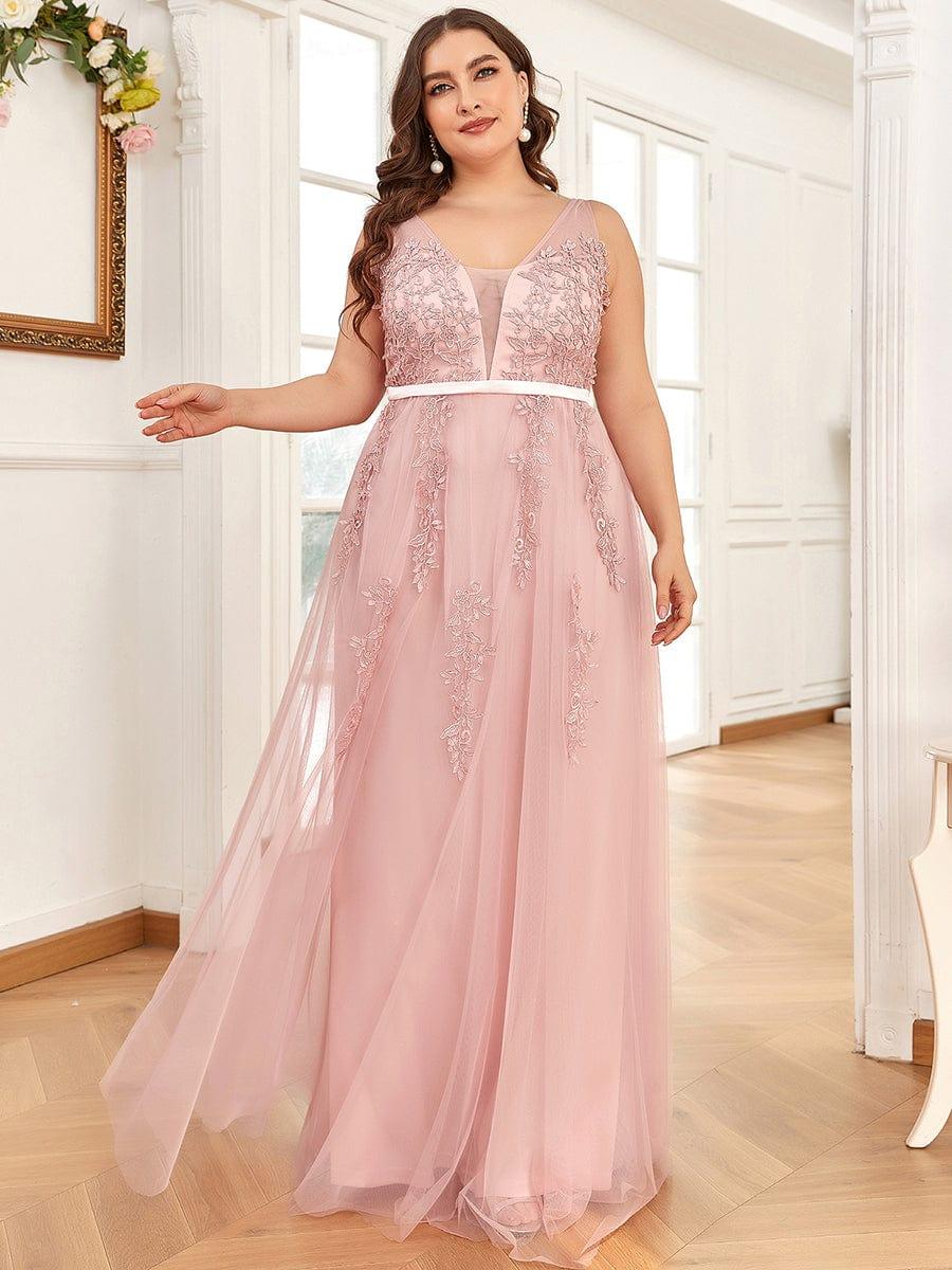 Pastel pink plus size dress hotsell