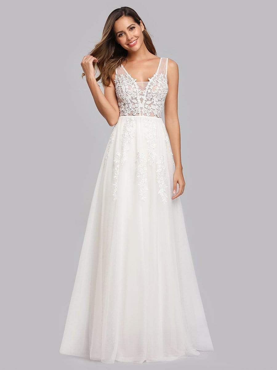 Maxi Long Elegant Ethereal Tulle Prom Dress #color_White 