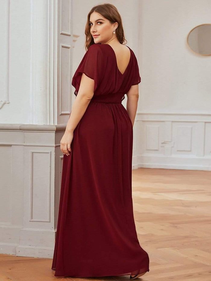 Plus Size Empire Waist Chiffon Formal Evening Dress