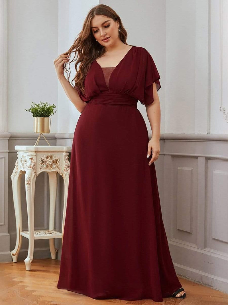 Plus Size Empire Waist Chiffon Formal Evening Dress