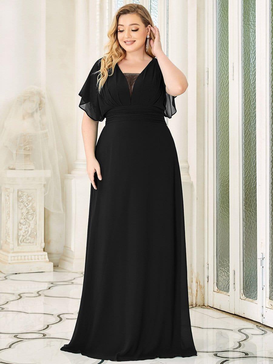 Plus Size Empire Waist Chiffon Formal Maxi Evening Dress