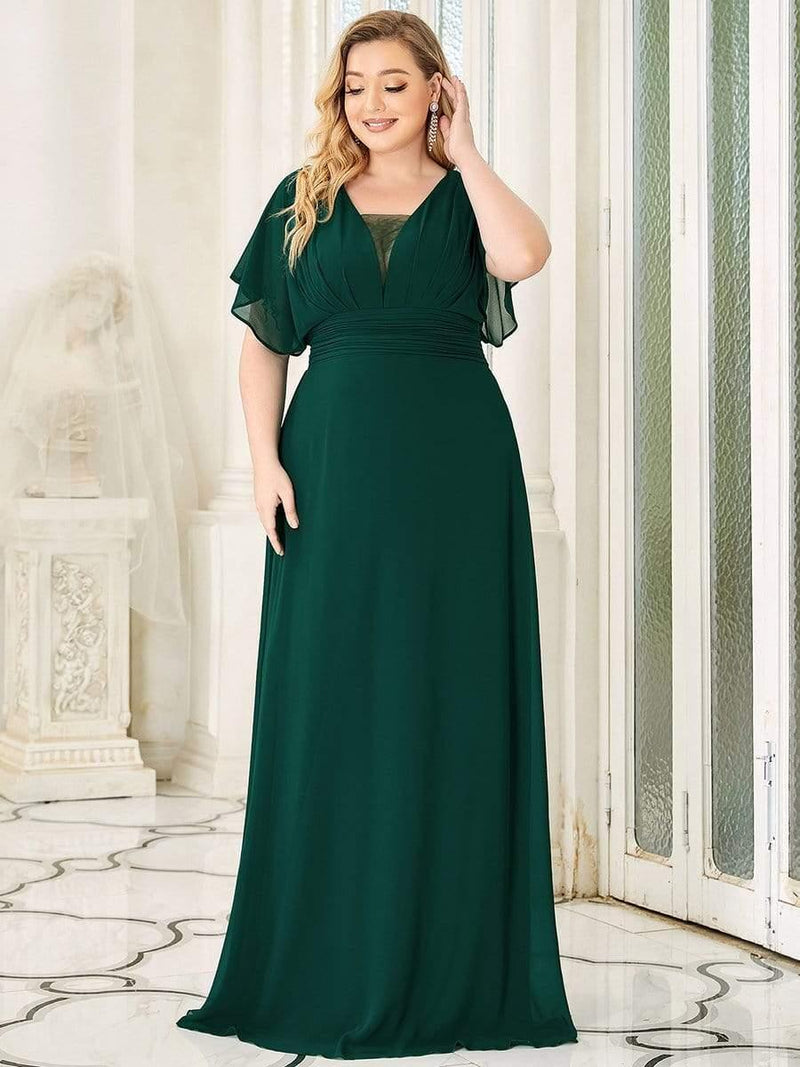 Plus Size Empire Waist Chiffon Formal Evening Dress