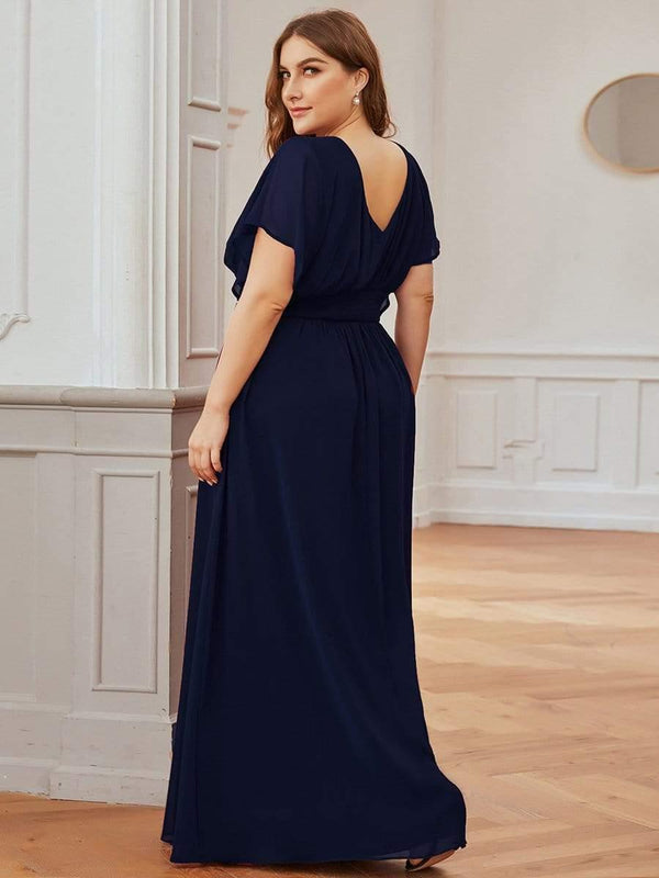 Plus Size Empire Waist Chiffon Formal Evening Dress