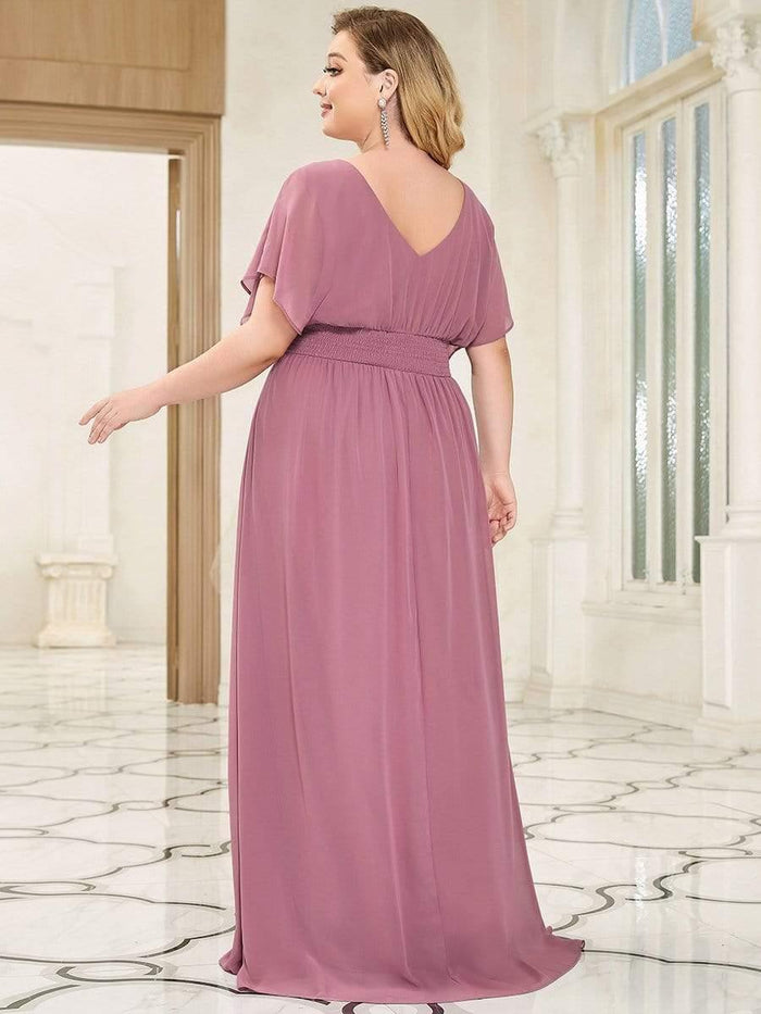 Plus Size Empire Waist Chiffon Formal Evening Dress