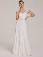 Sweetheart Floral Lace Cap Sleeve Wedding Guest Dress #color_Cream 