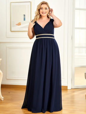 Plus Size Back Hollow-Out Belt Chiffon Formal Dresses - Ever-Pretty US