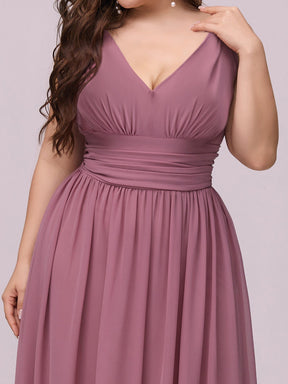 Custom Size Chiffon Sleeveless V-Neck Maxi Bridesmaid Dress