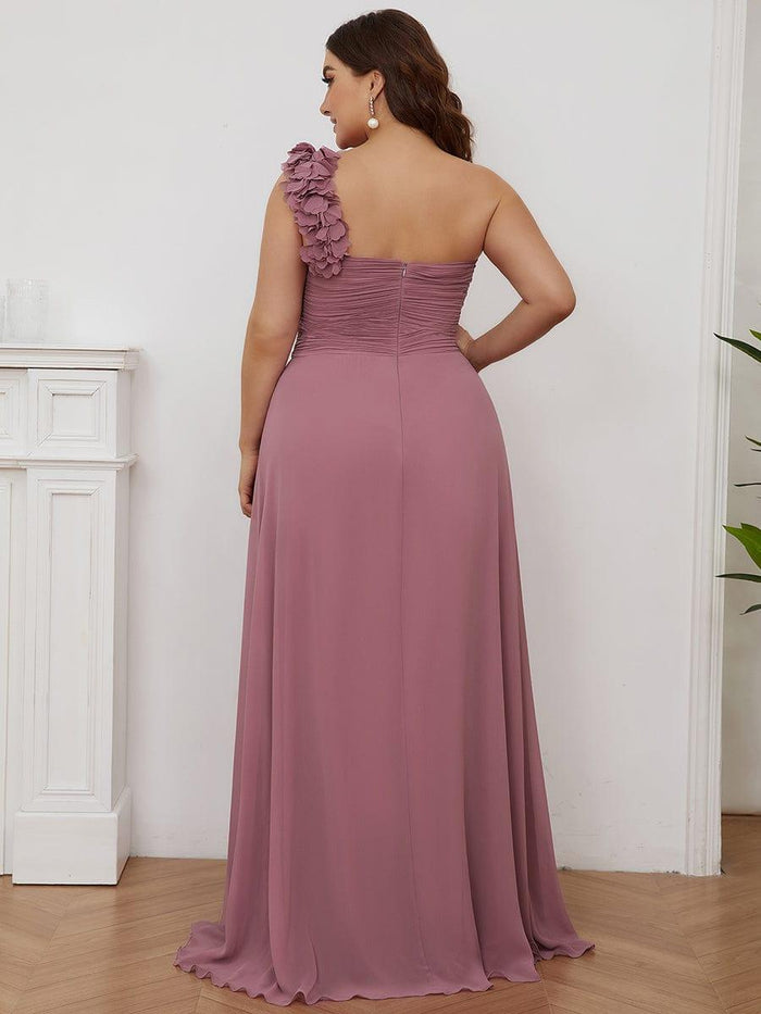 One Shoulder Tulle Long Bridesmaid Dresses Jade Plus Size