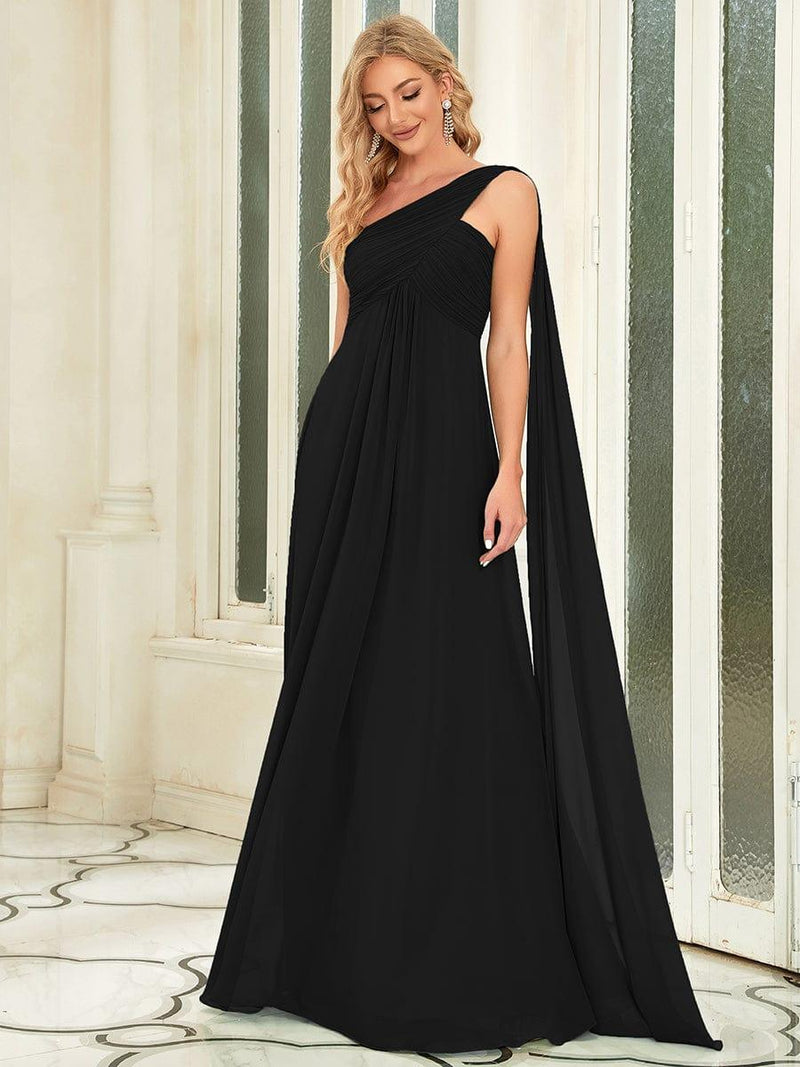 One Shoulder Maxi Evening Dress - Understated Glamour