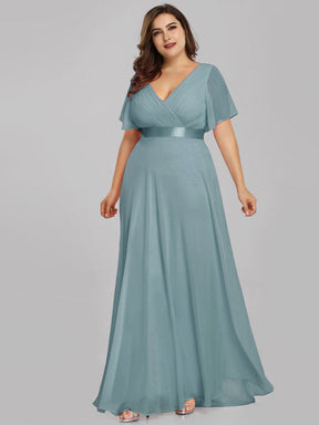 Custom Size Flutter Sleeves Chiffon Empire Waist Bridesmaid Dress