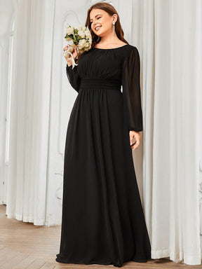 Custom Size See-Through Puff Sleeve Chiffon Bridesmaid Dress