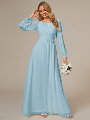Custom Size See-Through Puff Sleeve Chiffon Bridesmaid Dress