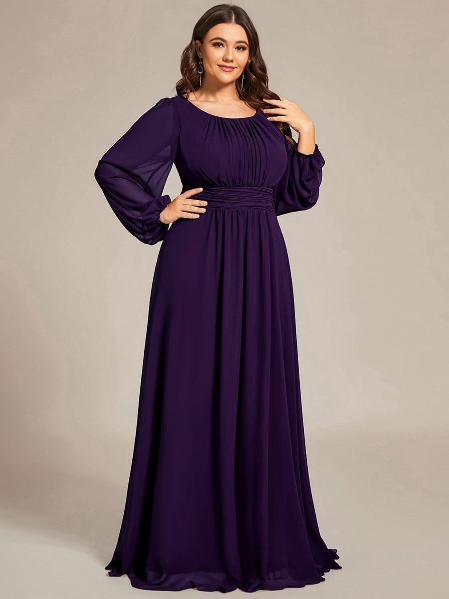 Custom Size See-Through Puff Sleeve Chiffon Bridesmaid Dress