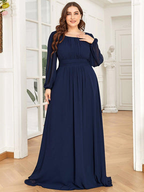 Custom Size See-Through Puff Sleeve Chiffon Bridesmaid Dress