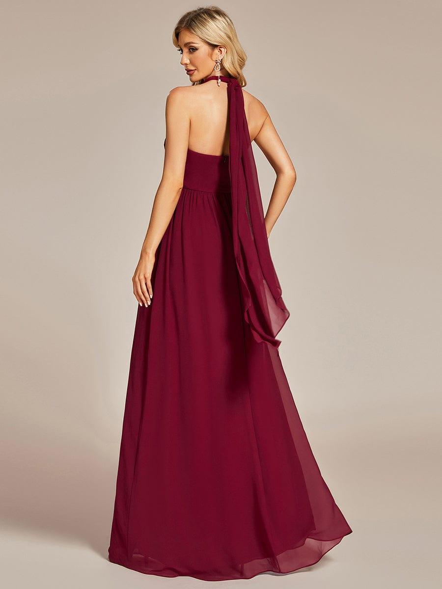 Convertible Tie Waist Strapless Chiffon Pleated Bridesmaid Dress Ever Pretty US
