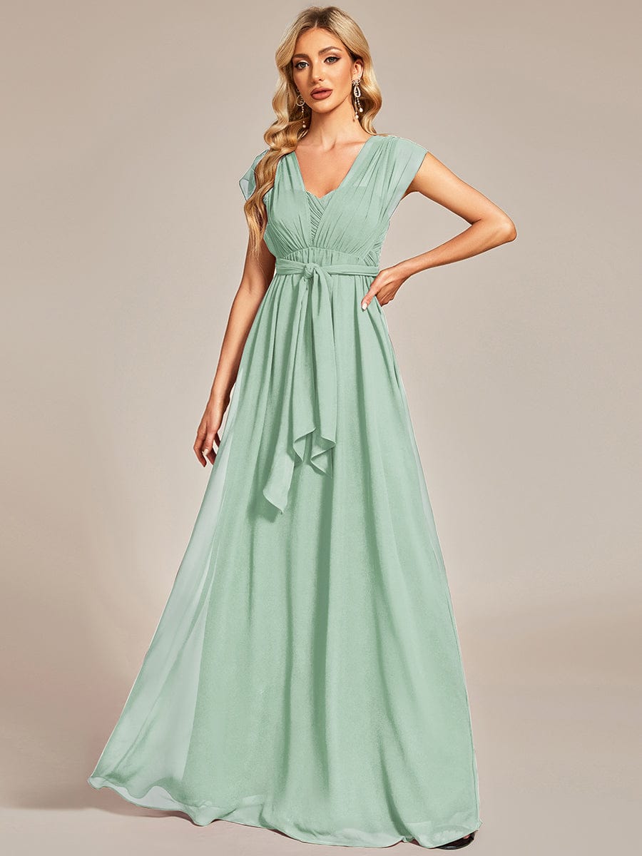 Custom Size Convertible Chiffon Pleated A-Line Bridesmaid Dress