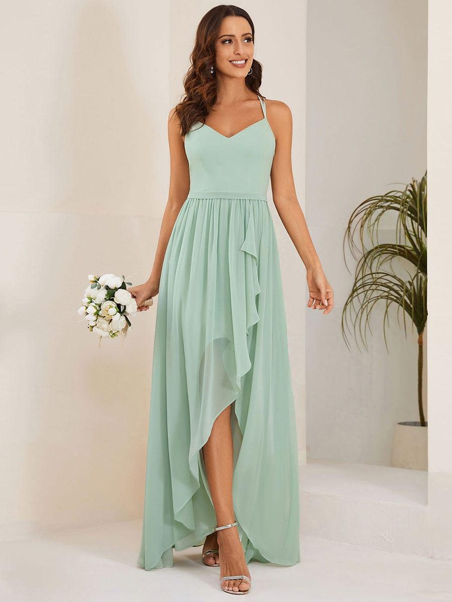 navy blue dress for baby girl One Shoulder Satin A-Line Bridesmaid Dress