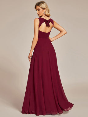 Sweetheart Chiffon Sleeveless Bridesmaid Dress with Back Hollow Out