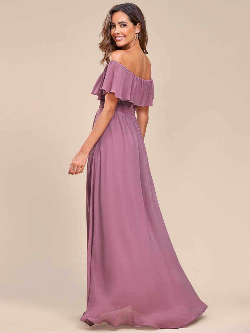 Charming Off-Shoulder Asymmetrical Bridesmaid Dress
