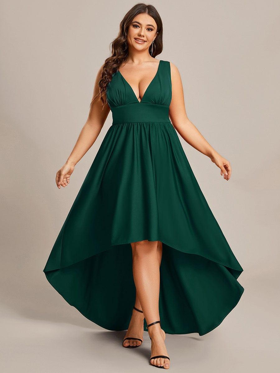 2026 Plus Size Empire Waist High-Low Sleeveless Bridesmaid Dresses - Ever-Pretty US 2026 Plus Size Empire Waist High-Low Sleeveless Bridesmaid Dresses - Ever-Pretty US