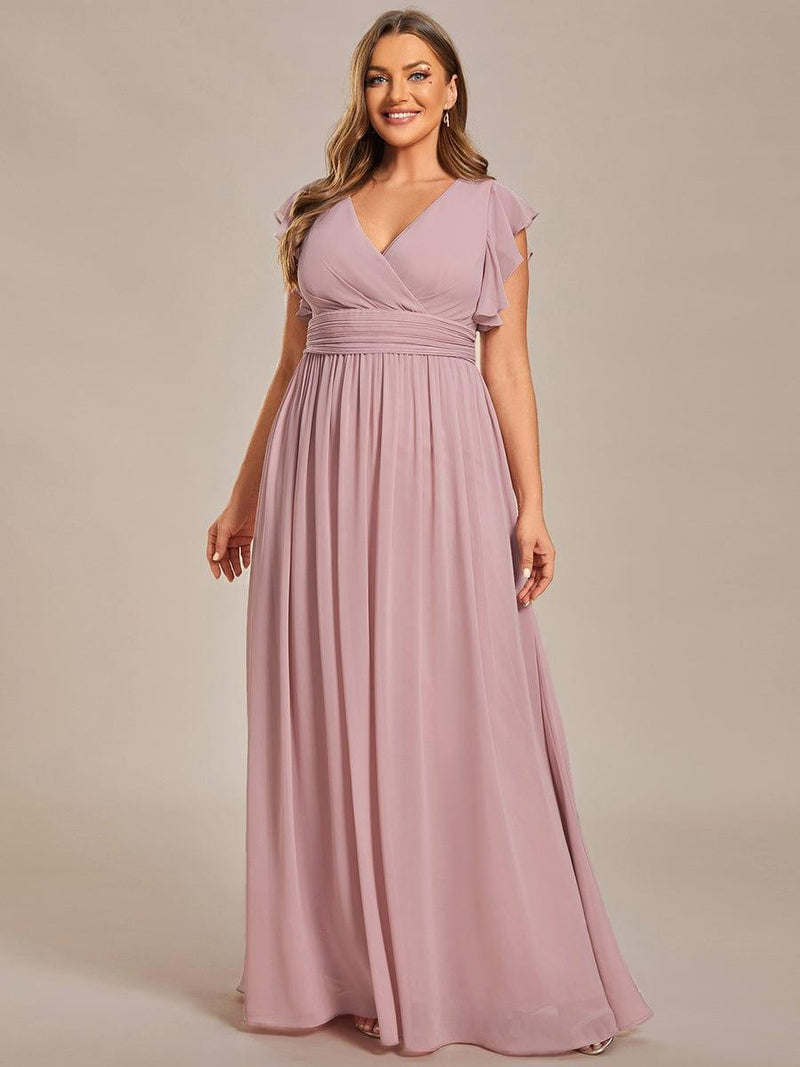 Short Chiffon Strapless Bridesmaid Gowns Plum Plus Size