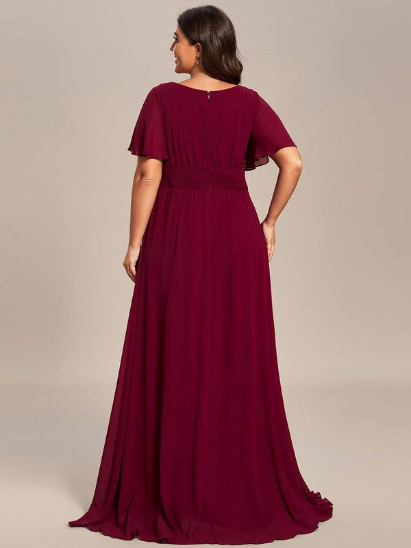 Plus Size Flowing Round Neckline Chiffon Pleated ALine Bridesmaid