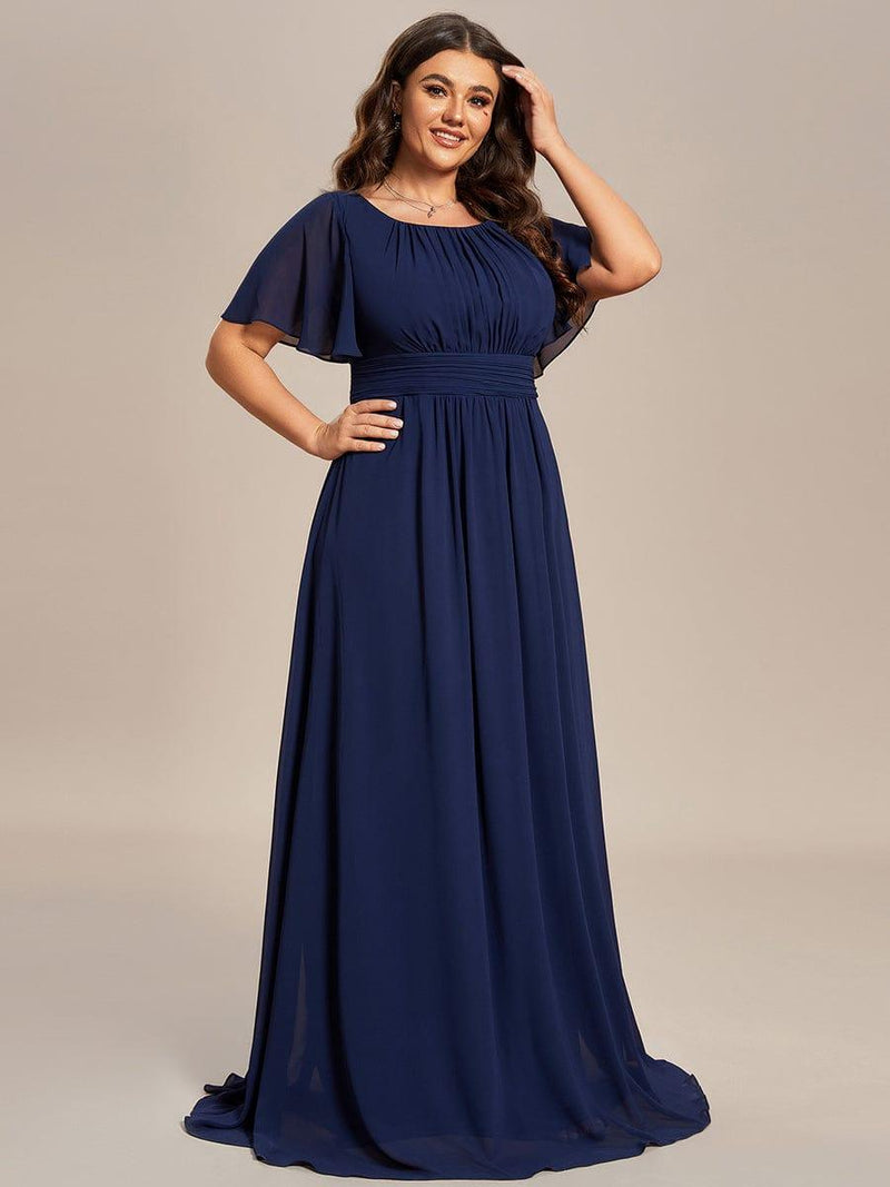 Simple Chiffon Bridesmaid Dress with Square Neck Spa Plus Size