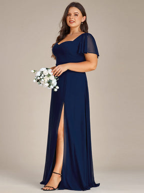 Plus Size Sweetheart A-Line High Slit Maxi Chiffon Bridesmaid Dress