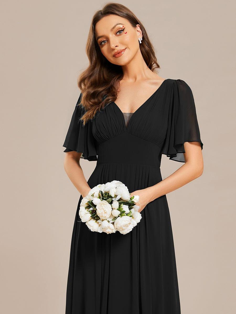 empire waist black cocktail dress Simple Chiffon Short Sleeves A-Line Maxi Bridesmaid SIze:M Prom Pageant Couture | AUNEW_01_30_26 Prom dresses this mini dress offers