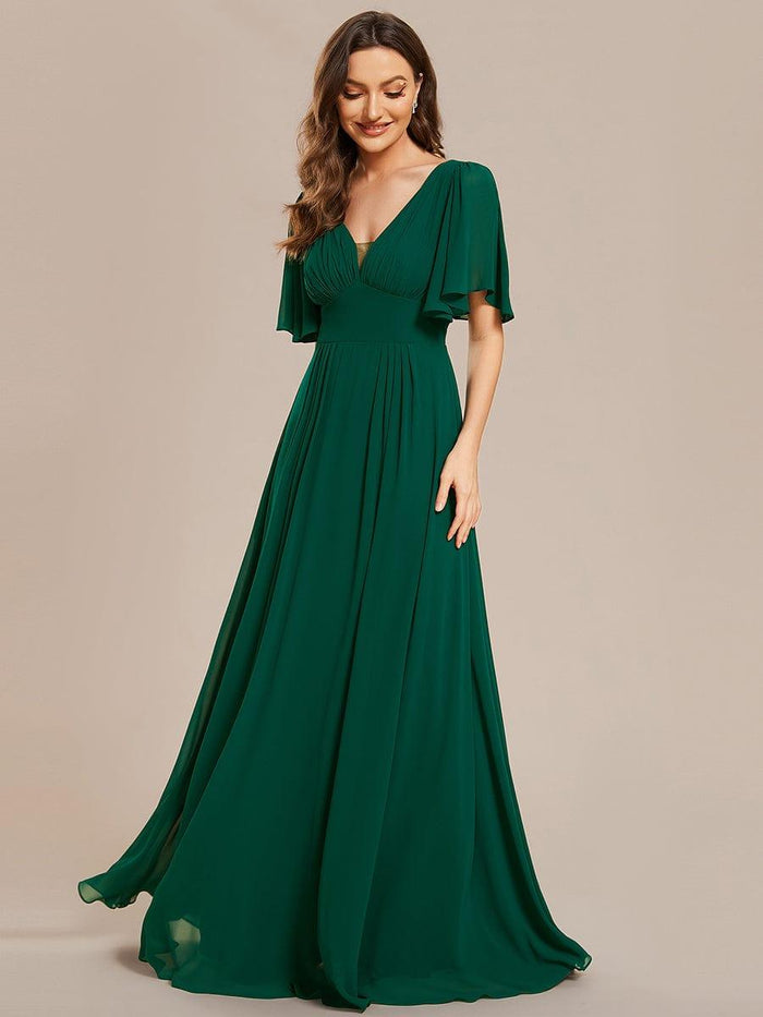 A-line Empire-Waist Sleeveless Chiffon Long Bridesmaid Dress
