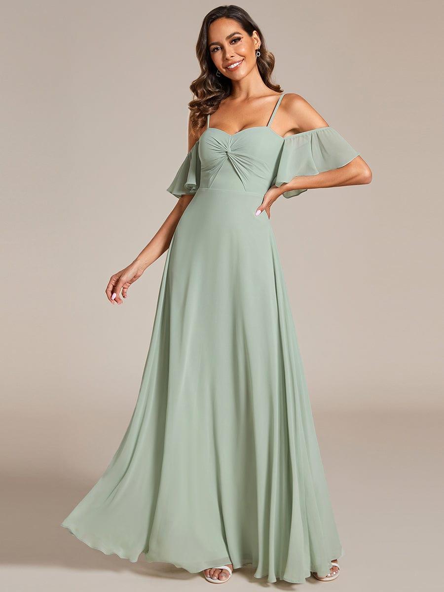 Sweetheart Spaghetti Strap Chiffon A-line Bridesmaid Dress with Knot - Ever-Pretty US Sweetheart Spaghetti Strap Chiffon A-line Bridesmaid Dress with Knot - Ever-Pretty US