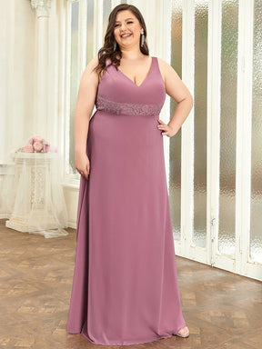 Plus Size Backless Lace A-Line Chiffon Bridesmaid Dress