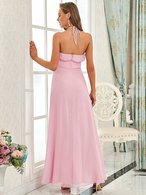 Color=Mauve | Ruffled Halter A-Line Bridesmaid Dress-Mauve 2