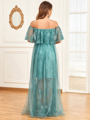 Empire Waist Vintage Floral Foldover Double-Layer Maternity Dress
