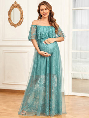 Empire Waist Vintage Floral Foldover Double-Layer Maternity Dress