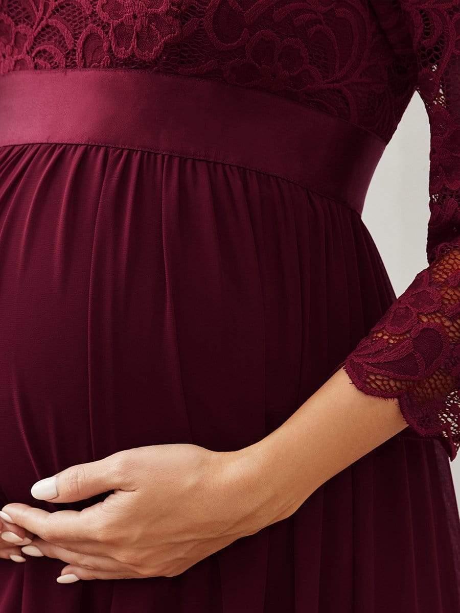 formal bump friendly dresses Burgundy / 4 pregnancy wedding guest dress