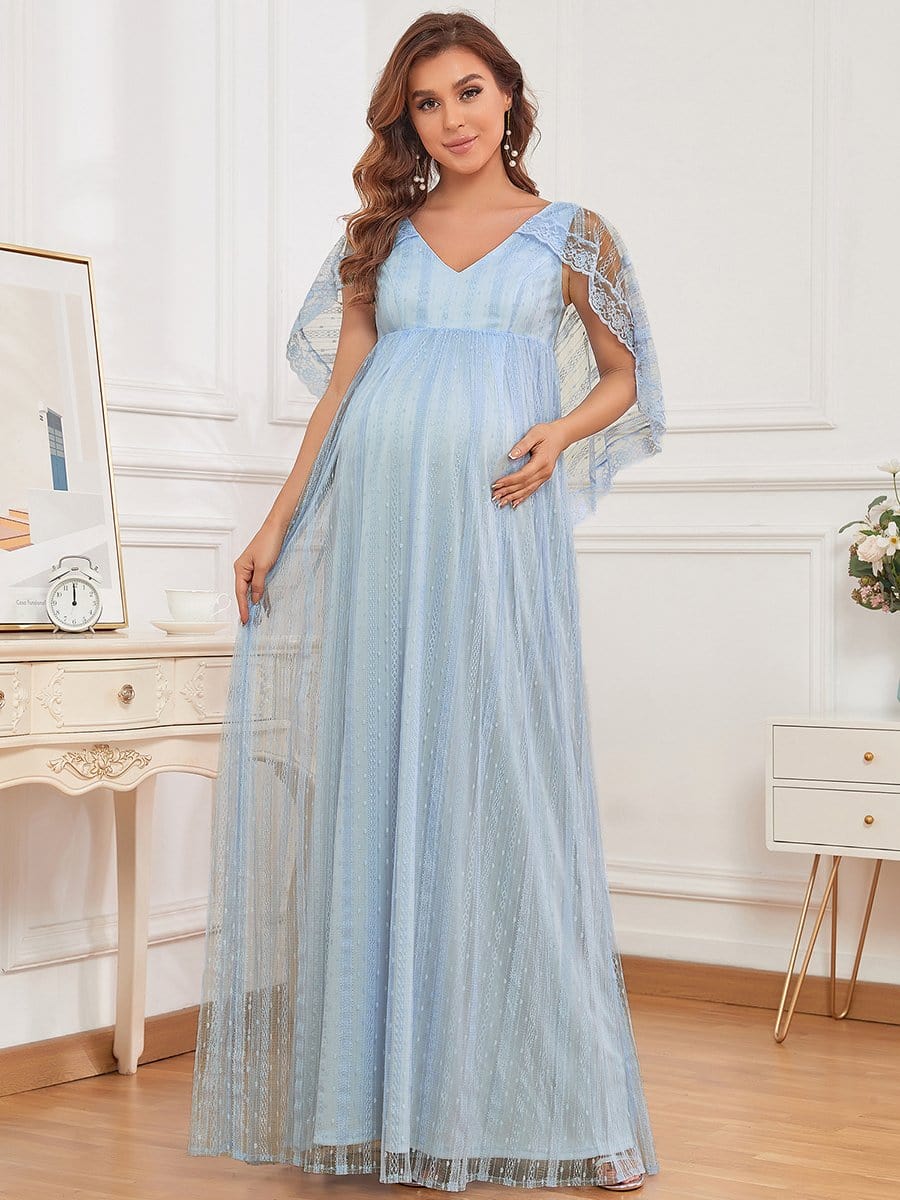 Vintage Fitted Floor-Length Tulle Maternity Dress