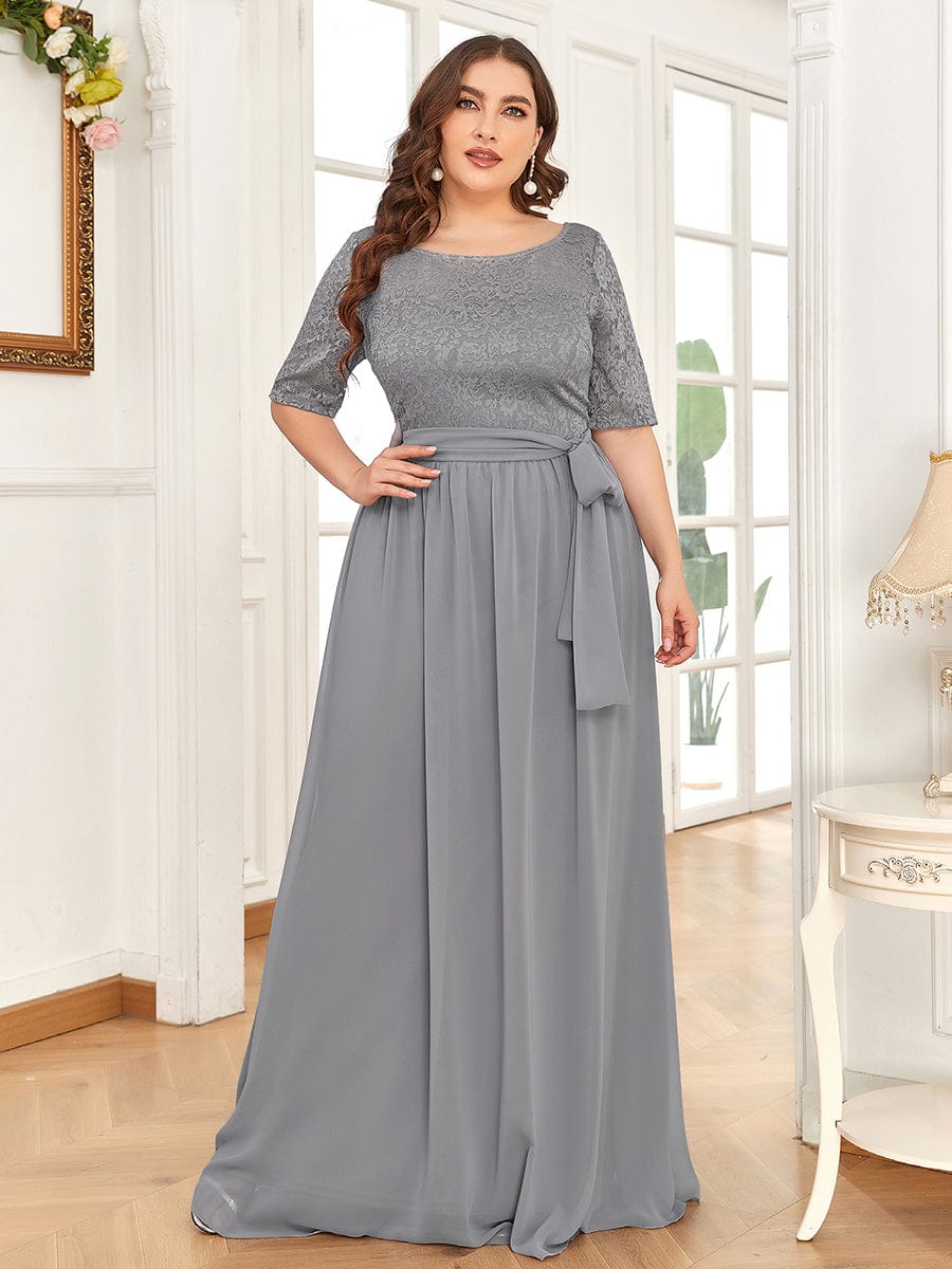 Elegant Plus Size Floral Lace Long Formal Evening Dresses Ever