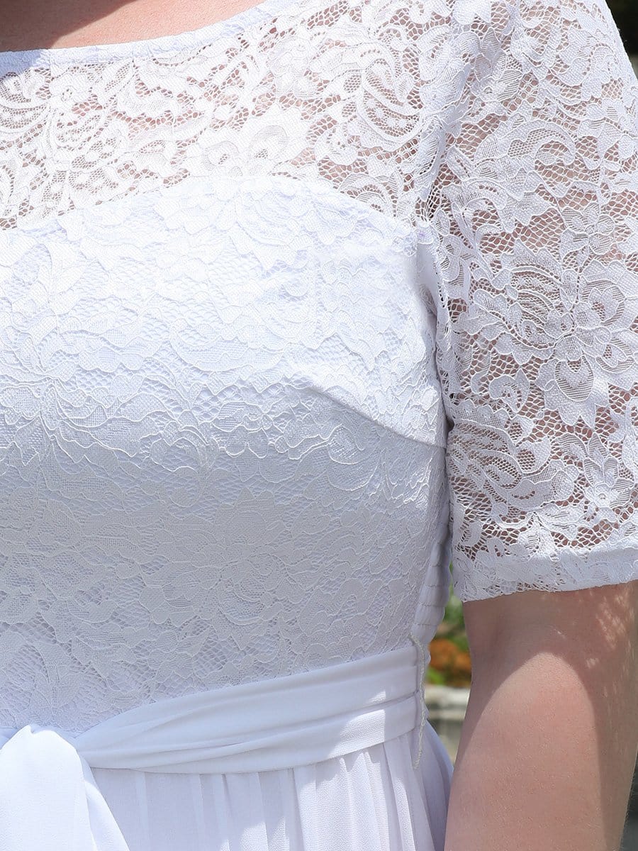 Custom Size Tie-Waist Lace Bodice Mother Of the Bride Dresses