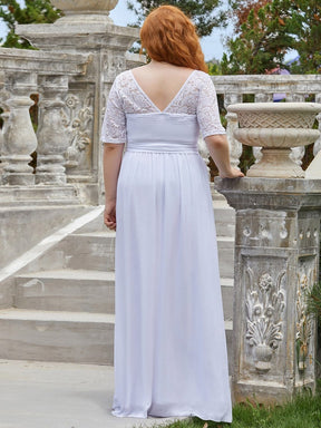 Maxi Long Lace Illusion Plus Size Mother Of the Bride Dresses