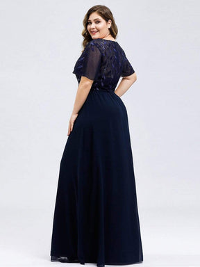 Custom Size Sequin Chiffon Evening Dresses with Sleeves