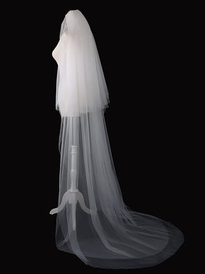 Simple Multi-Tier Tulle Cathedral Bridal Veil