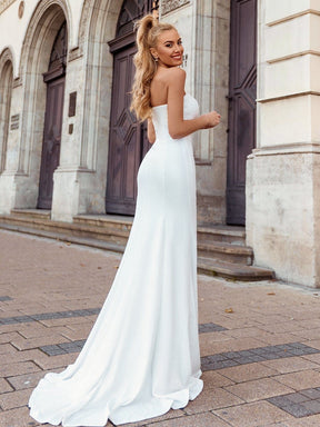 Simple Strapless Mermaid Eloping Dress for Wedding