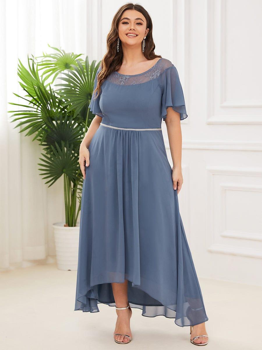 Vulkan Afvigelse klon Plus Size Boat Neck Evening Dress with Sleeves - Ever-Pretty US