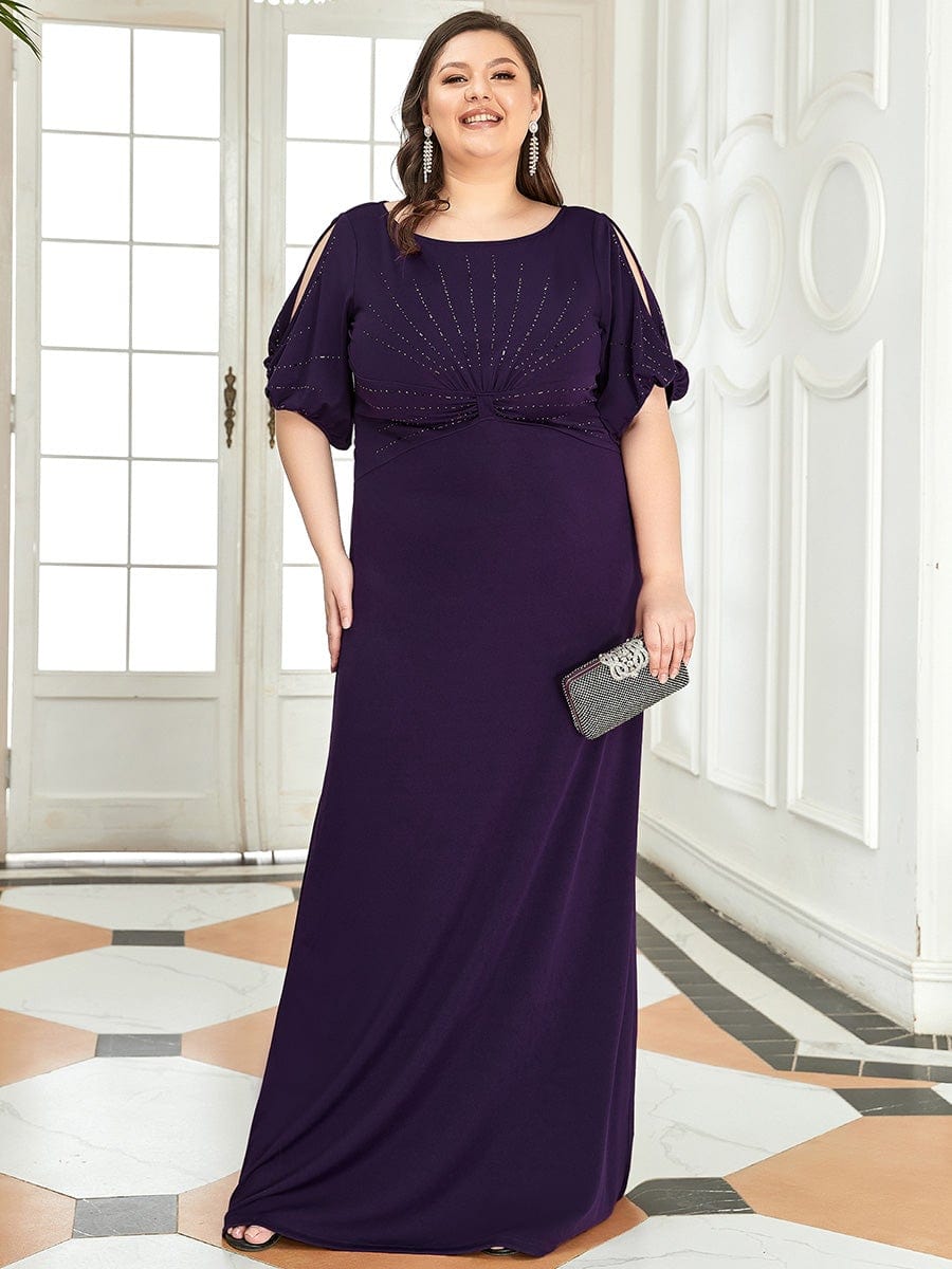 Custom Size Simple Bodycon Maxi Mermaid Formal Evening Dress #color_Dark Purple 