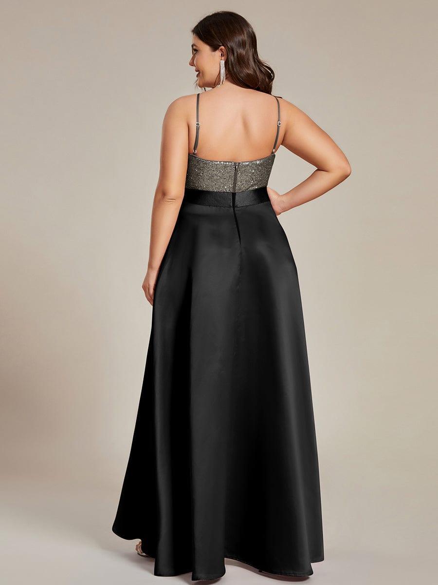 Asymmetrical Plus Size Formal Dresses for Prom #color_Black