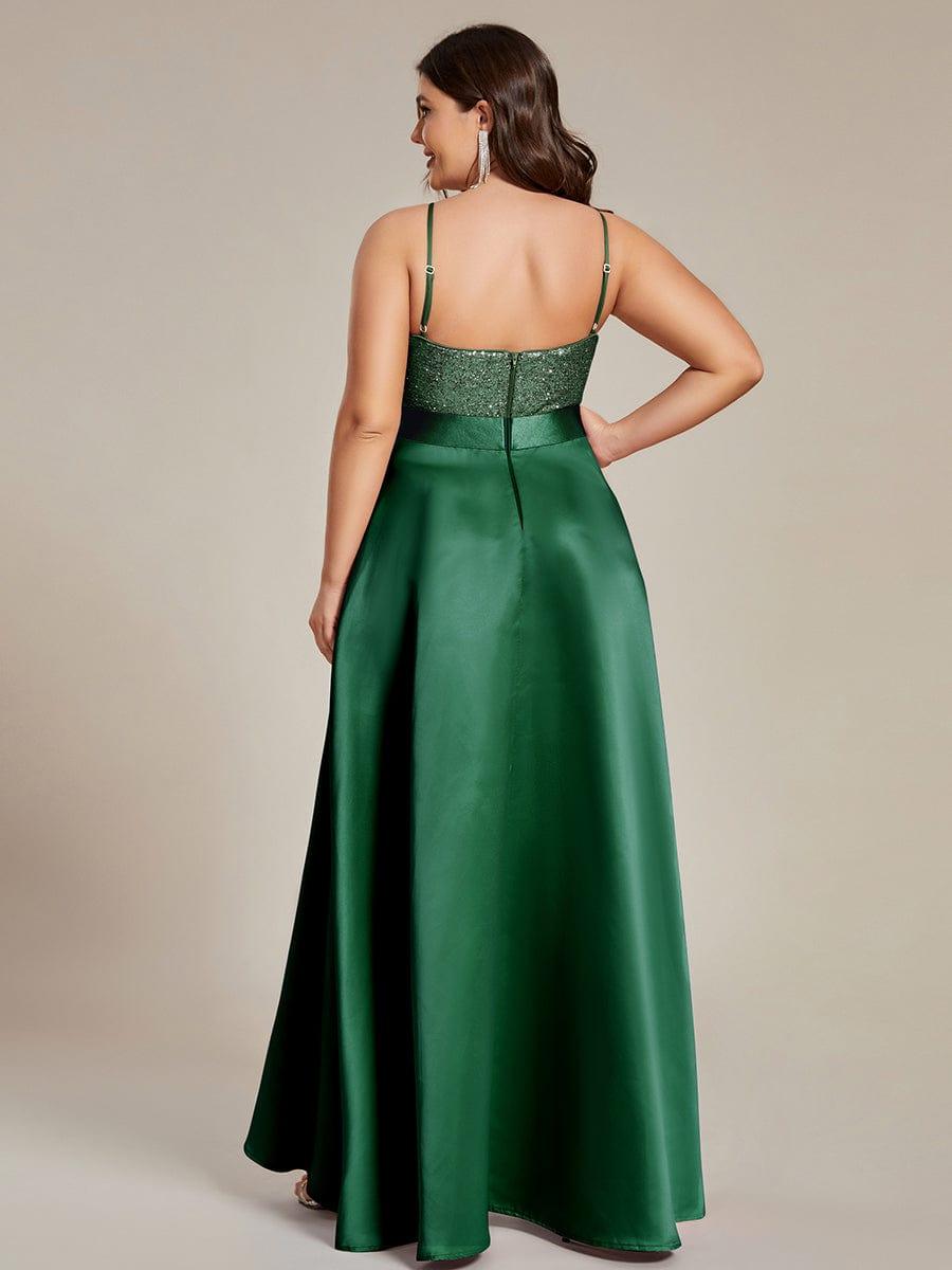 Asymmetrical Plus Size Formal Dresses for Prom #color_Dark Green